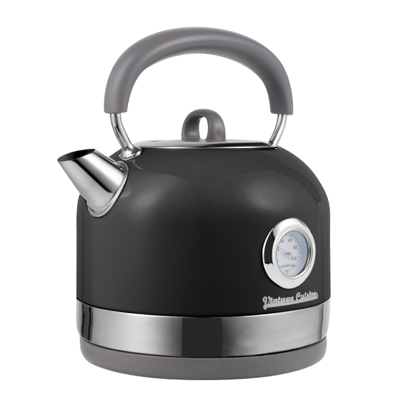 Retro sada Vintage Cuisine s elektrickým konvicí 1,7 l a toustovačem Černá