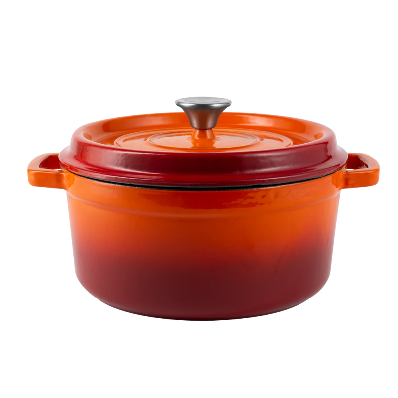 Retro hrnec Vintage Cuisine Litina s poklicí 2,2 l Oranžový gradient