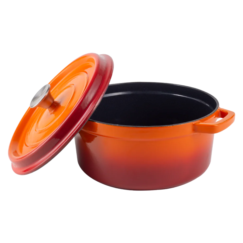 Retro hrnec Vintage Cuisine Litina s poklicí 2,2 l Oranžový gradient