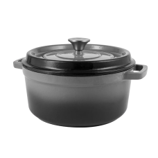 Retro hrnec Vintage Cuisine Litinový s víkem 2,2 l Šedý gradient