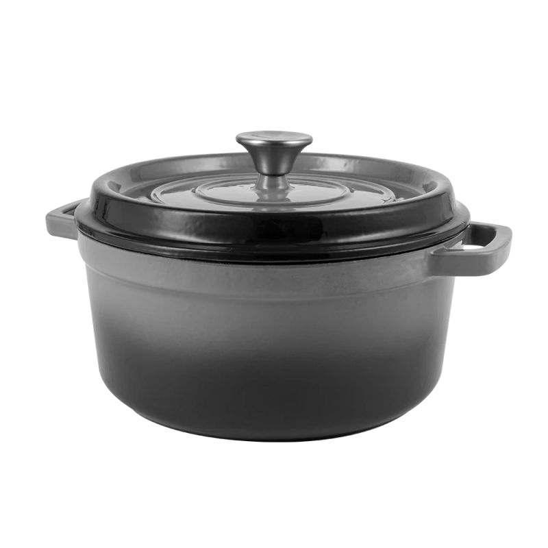 Retro hrnec Vintage Cuisine Litinový s víkem 2,2 l Šedý gradient