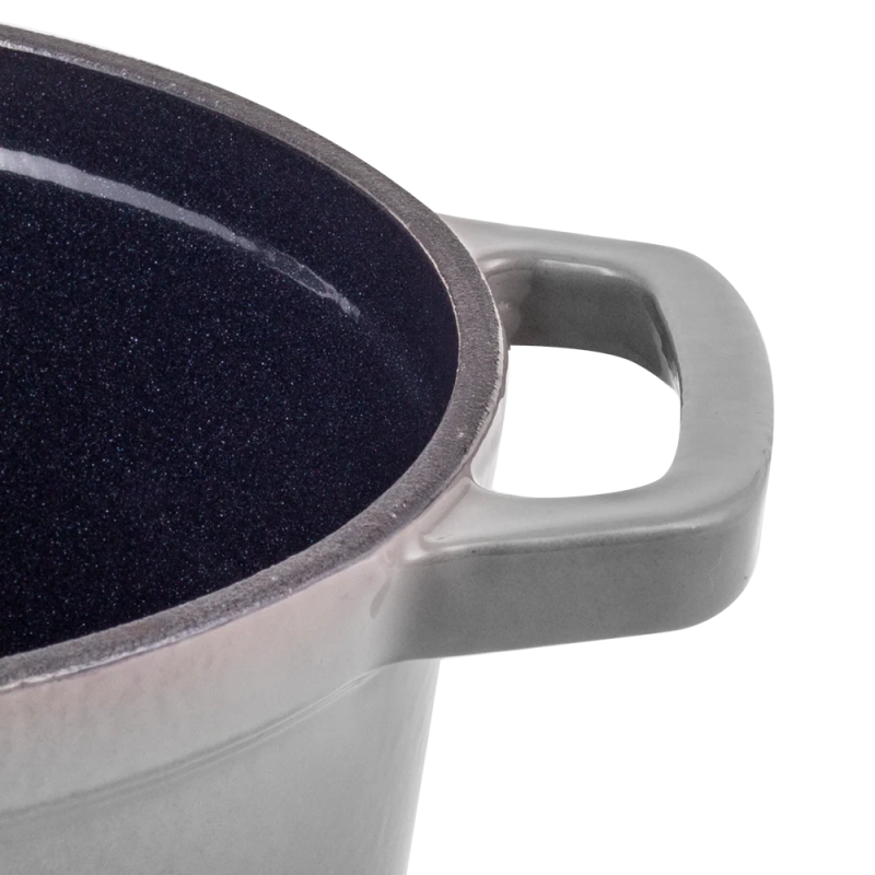Retro hrnec Vintage Cuisine Litinový s víkem 4,3 l Šedý gradient