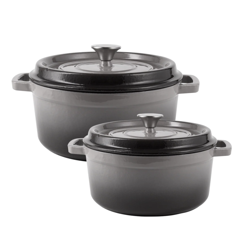 Retro hrnec Vintage Cuisine Litinový s víkem 4,3 l Šedý gradient