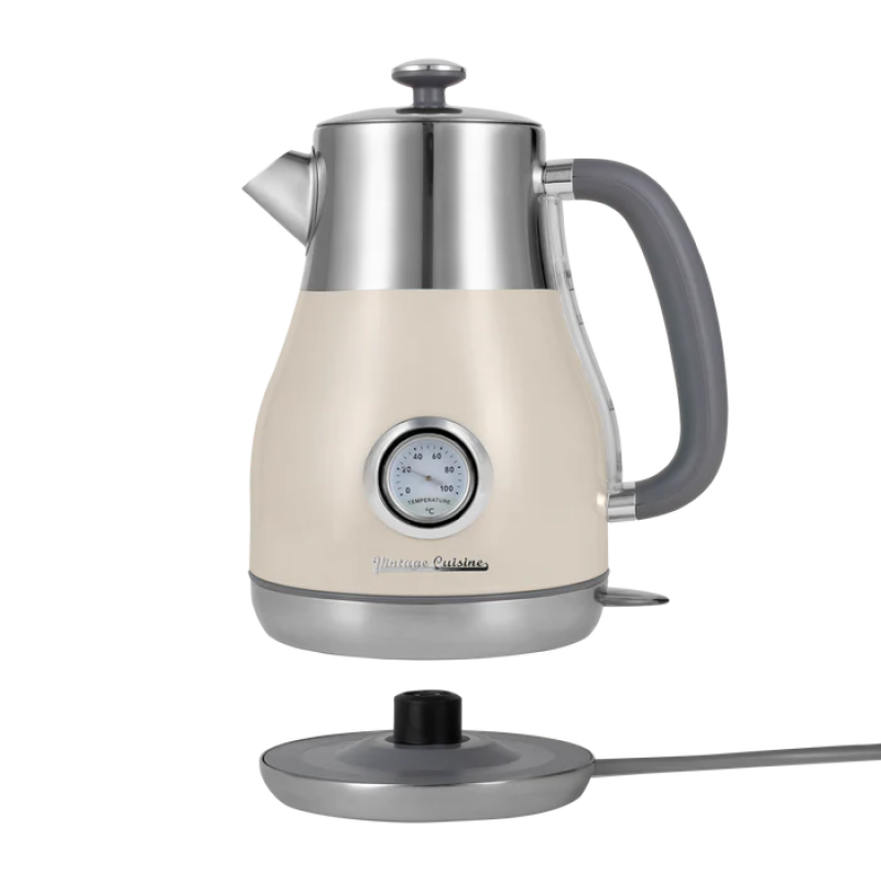 Elektrická konvice Vintage Cuisine v retro stylu 1,6 l 2200 W krémová
