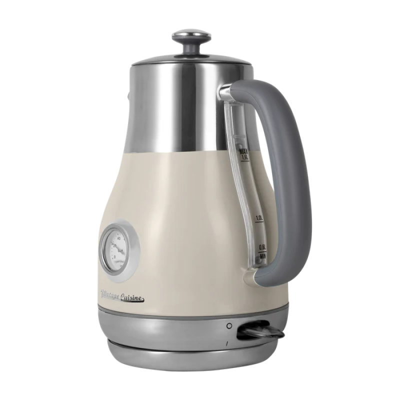 Elektrická konvice Vintage Cuisine v retro stylu 1,6 l 2200 W krémová