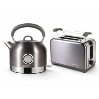 Retro sada Vintage Cuisine s elektrickou konvicí 1,7 l a toustovačem Metallic