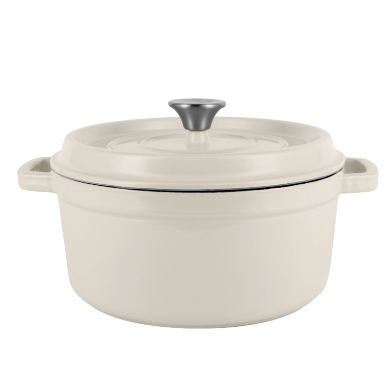 Retro hrnec Vintage Cuisine Litina s pokličkou 4,3 l Krémová