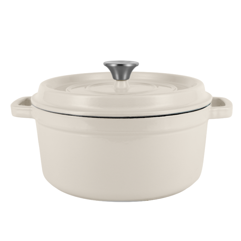 Retro hrnec Vintage Cuisine Litina s pokličkou 2,2 l Krémová