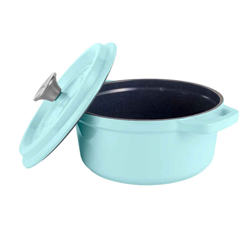 Retro hrnec Vintage Cuisine Litinový s víkem 4,3 l Mátový