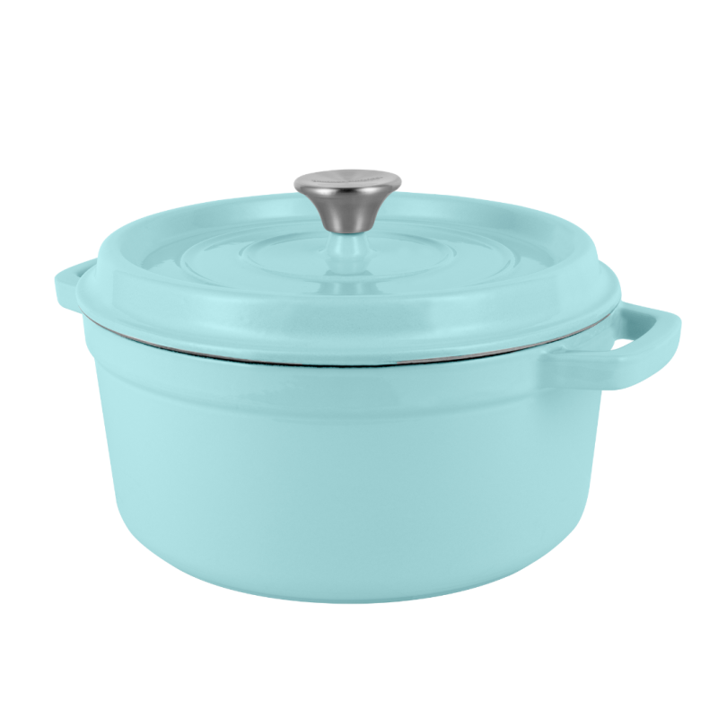 Retro hrnec Vintage Cuisine litinový s víkem 2,2 l mátový