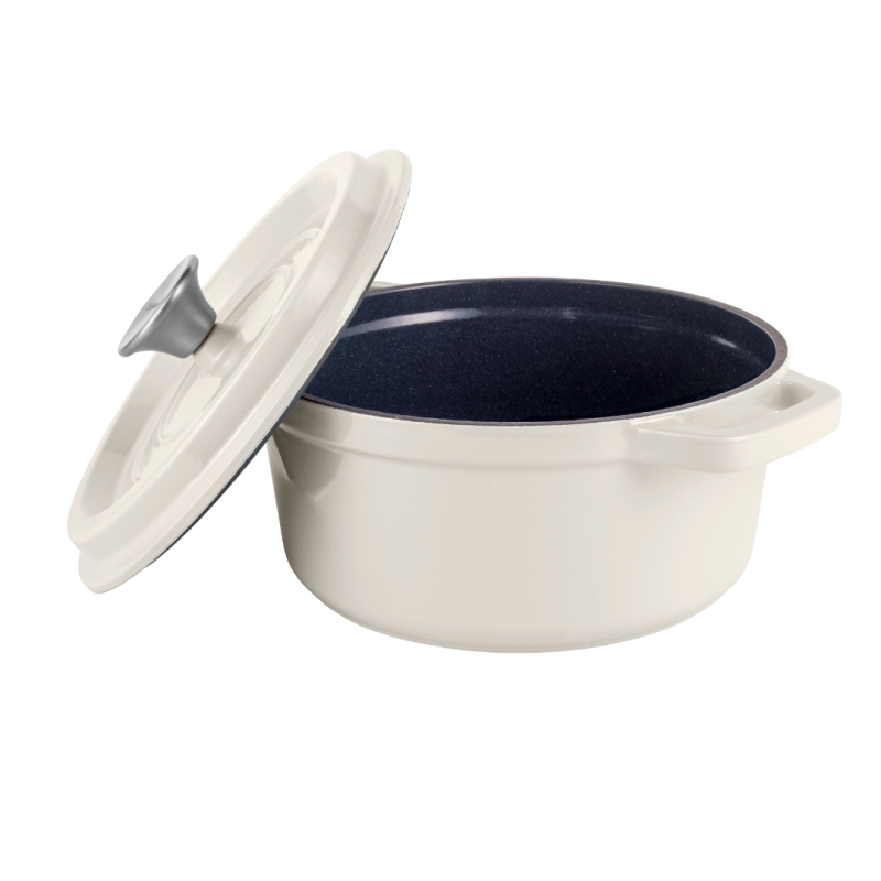Retro hrnec Vintage Cuisine Litina s pokličkou 2,2 l Krémová