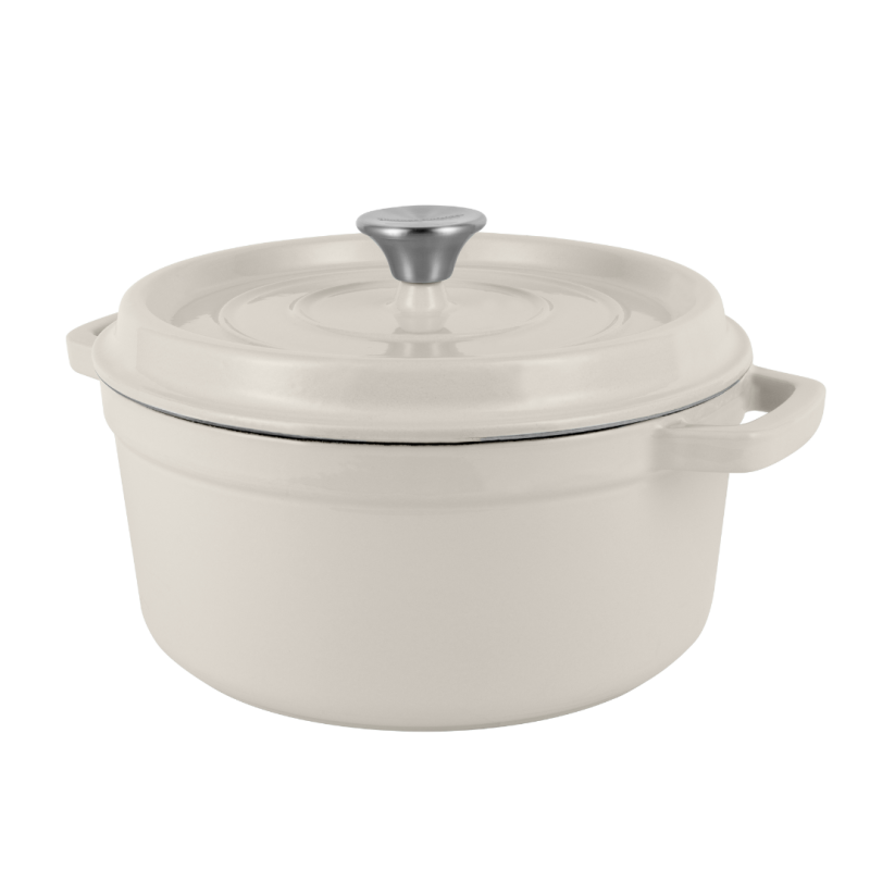 Retro sada Vintage Cuisine s litinovým hrncem 4,3 l a pánví Krémová