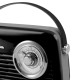 Kuchyňské rádio Vintage Cuisine v retro stylu s koženým páskem, Bluetooth a baterií Černé