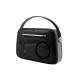 Kuchyňské rádio Vintage Cuisine v retro stylu s koženým páskem, Bluetooth a baterií Černé