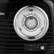 Kuchyňské rádio Vintage Cuisine v retro stylu s koženým páskem, Bluetooth a baterií Černé