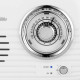 Vintage Cuisine kuchyňské rádio v retro stylu s koženým páskem, Bluetooth a baterií Bílé