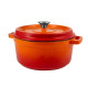 Retro hrnec Vintage Cuisine Litinový s víkem 4,3 l Oranžový