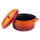 Retro hrnec Vintage Cuisine Litinový s víkem 4,3 l Oranžový